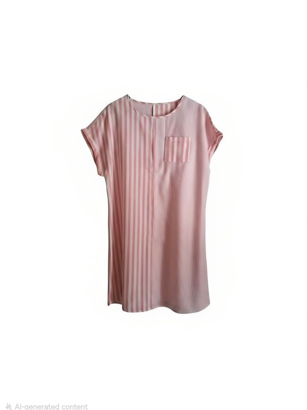 SHEIN Pink Striped Short Sleeve Tunic Dress